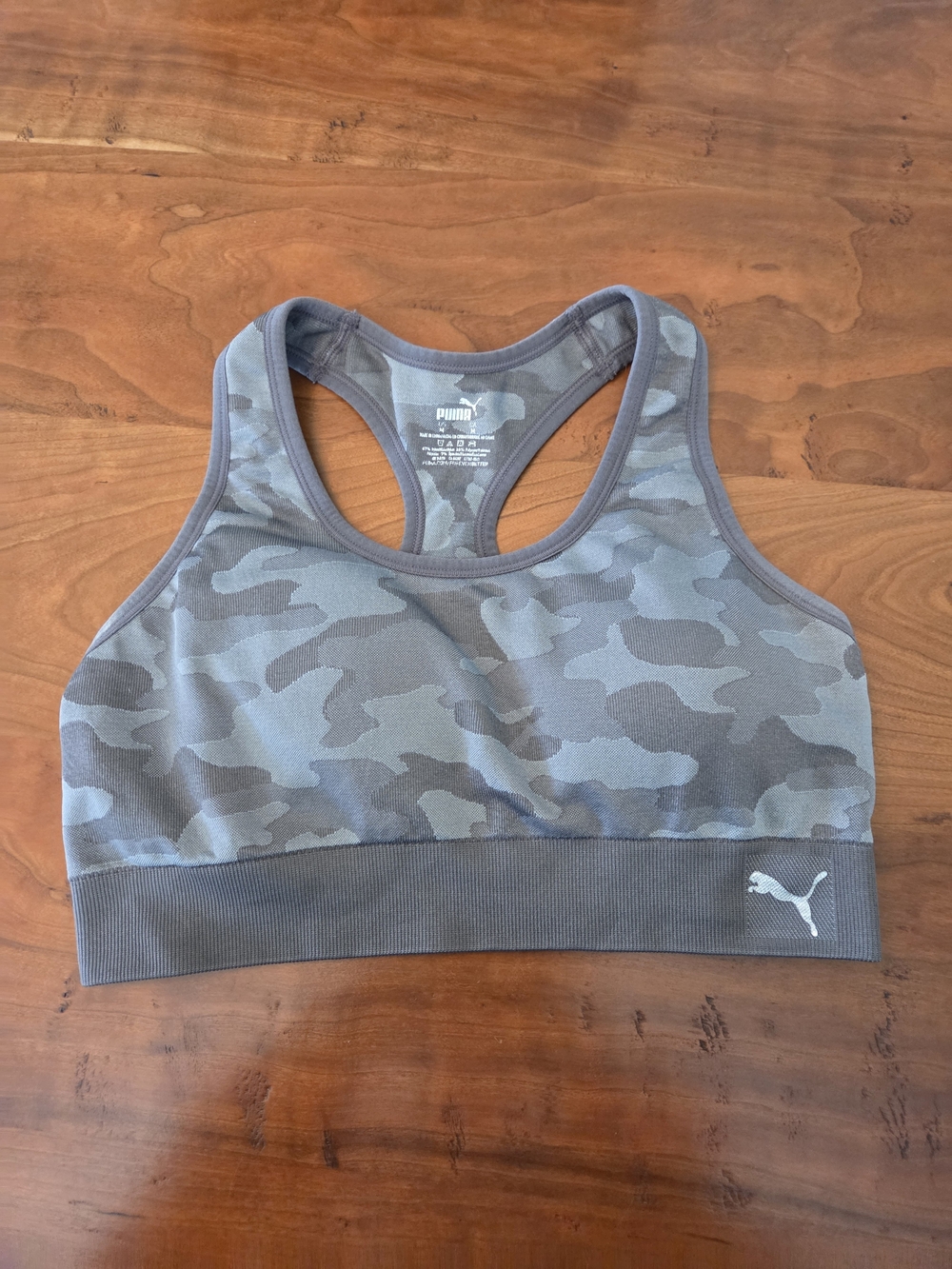 PUMA Women's Camo Sports Bra - Gray